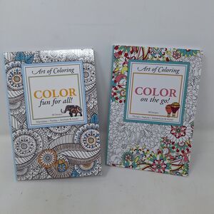 Art Of Coloring Set Of 2 Doodle Books Animals Mandalas Paisley Florals Nature